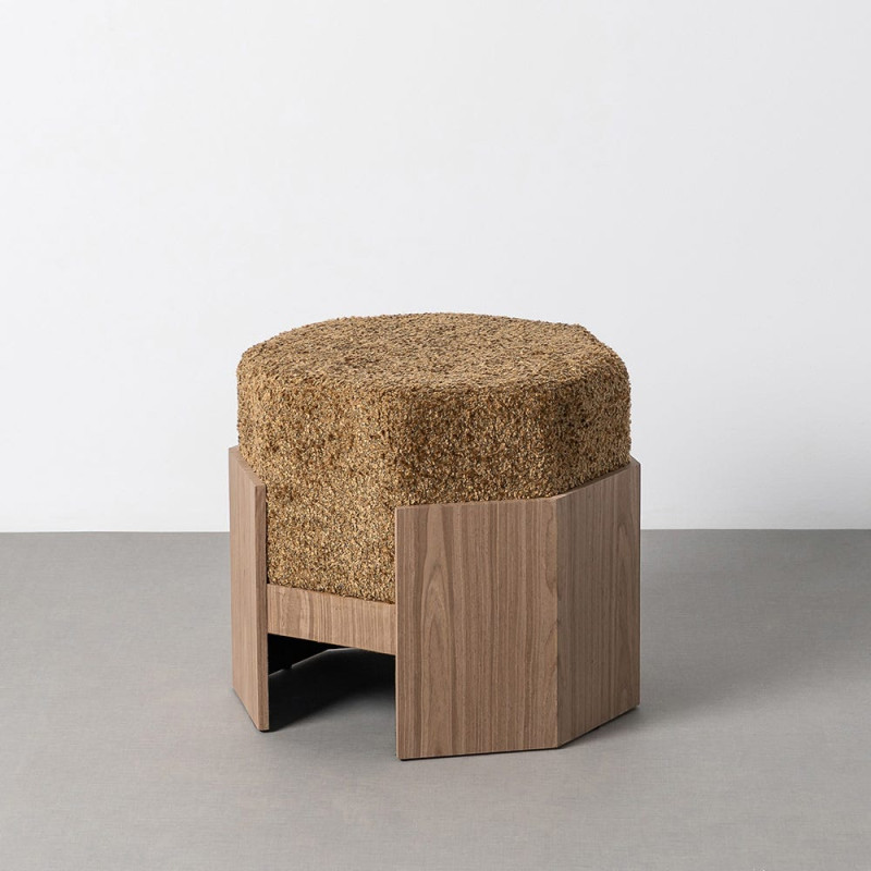 Pouf design chic bouclette Hexagonal...