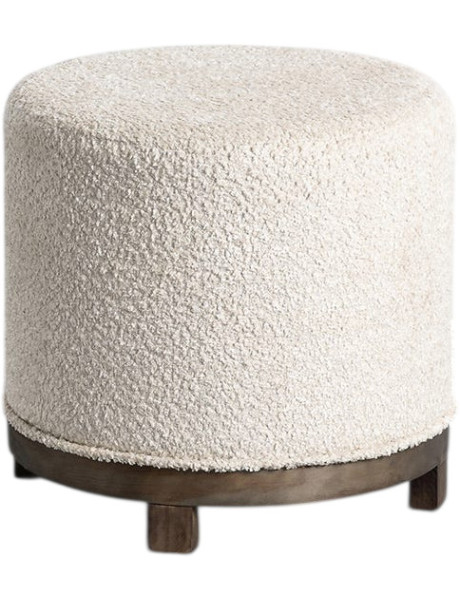 Pouf pivotant moderne chic bouclette Rond 50 cm Tissu...