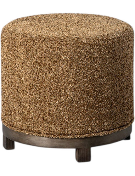 Pouf pivotant moderne chic bouclette Rond 50 cm Tissu...
