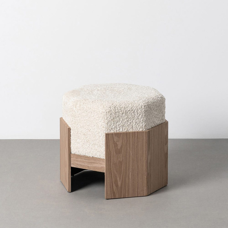 Pouf design chic bouclette Hexagonal...