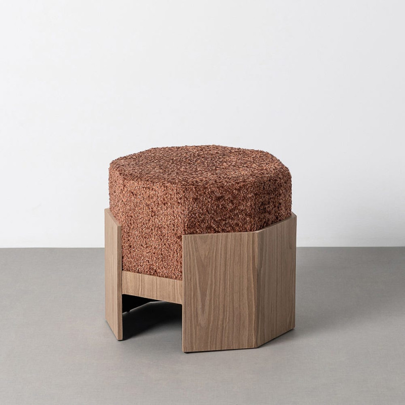 Pouf design chic bouclette Hexagonal...