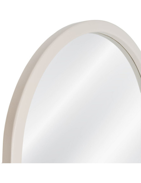 Grand Miroir mural arrondi Arche 60x160 Bois de paulonwnia Blanc cassé Arkhéo