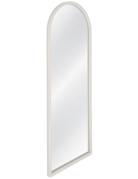 Grand Miroir mural arrondi Arche 60x160 Bois de paulonwnia Blanc cassé Arkhéo