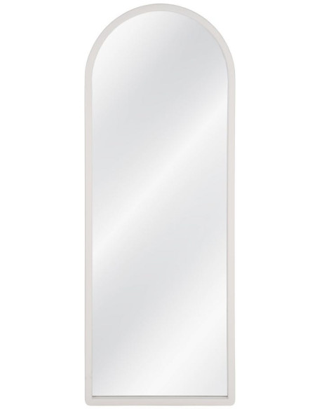 Grand Miroir mural arrondi Arche 60x160 Bois de paulonwnia Blanc cassé Arkhéo