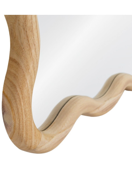Miroir mural ondulé Ondéro 80x180 cm en bois de paulownia naturel