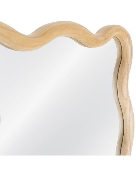 Miroir mural ondulé Ondéro 80x180 cm en bois de paulownia naturel