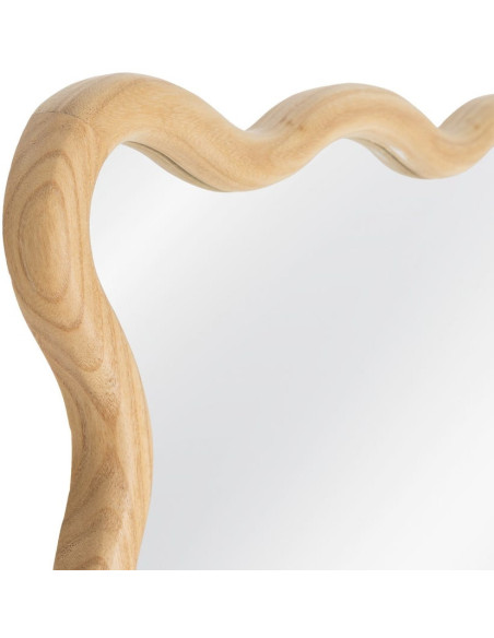 Miroir mural ondulé Ondéro 80x180 cm en bois de paulownia naturel