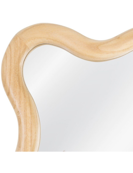 Miroir mural ondulé Ondéro 80x180 cm en bois de paulownia naturel