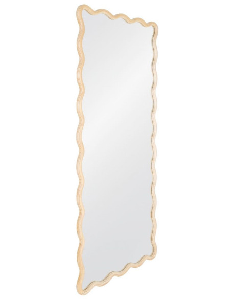 Miroir mural ondulé Ondéro 80x180 cm en bois de paulownia naturel