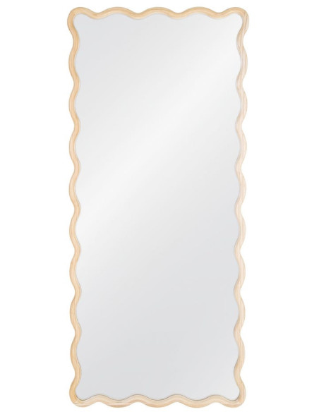Miroir mural ondulé Ondéro 80x180 cm en bois de paulownia naturel