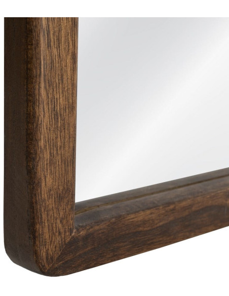 Grand Miroir mural arrondi Arche 60x160 Bois de paulonwnia Marron foncé Arkhéo