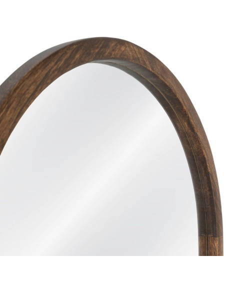 Grand Miroir mural arrondi Arche 60x160 Bois de paulonwnia Marron foncé Arkhéo