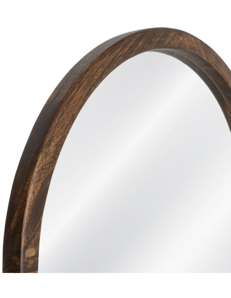 Grand Miroir mural arrondi Arche 60x160 Bois de paulonwnia Marron foncé Arkhéo