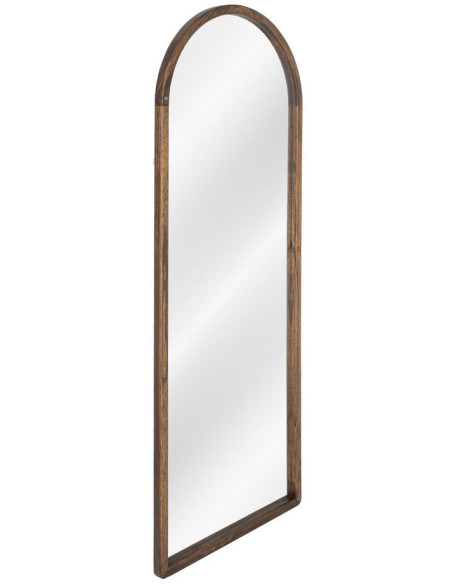 Grand Miroir mural arrondi Arche 60x160 Bois de paulonwnia Marron foncé Arkhéo