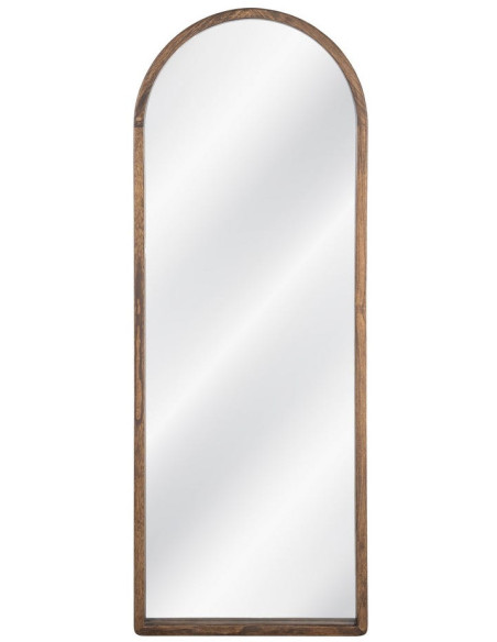 Grand Miroir mural arrondi Arche 60x160 Bois de paulonwnia Marron foncé Arkhéo