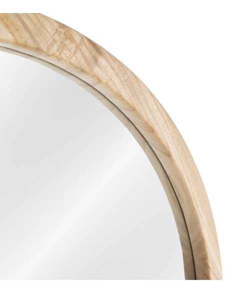 Grand Miroir mural arrondi Arche 60x160 Bois de paulonwnia Naturel Arkhéo