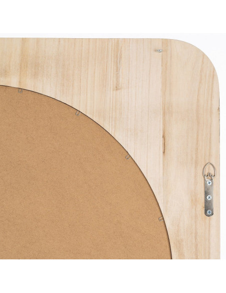 Miroir mural Halo 80x80 cm en bois de noyer marron foncé