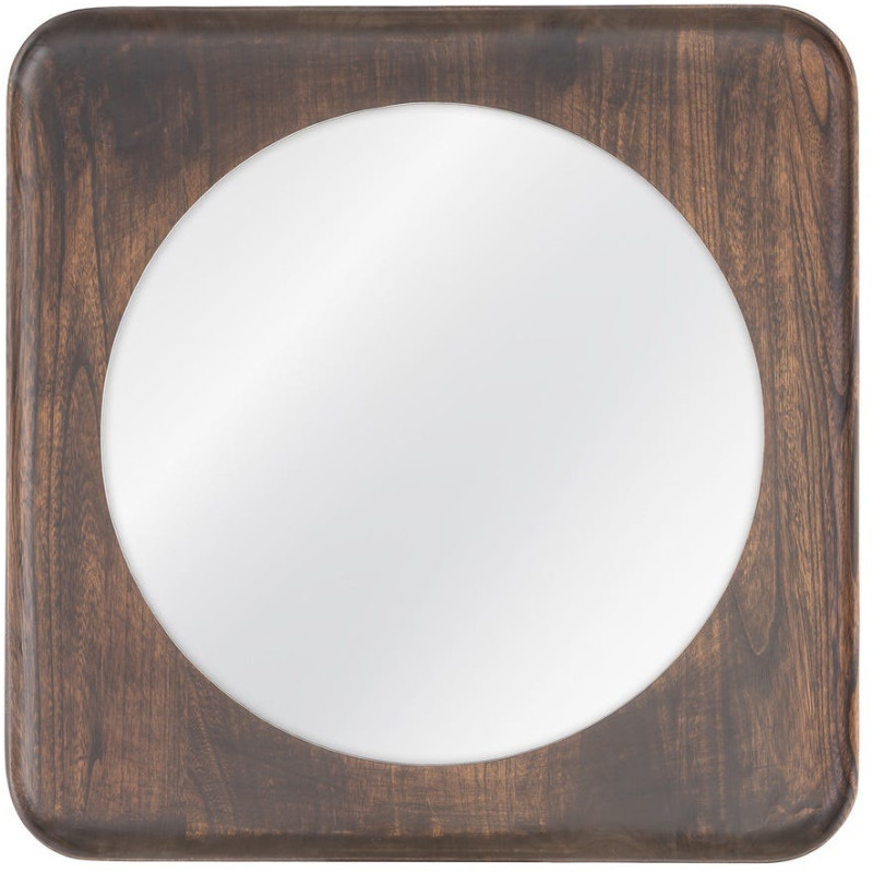 Miroir mural Halo 80x80 cm en bois de...