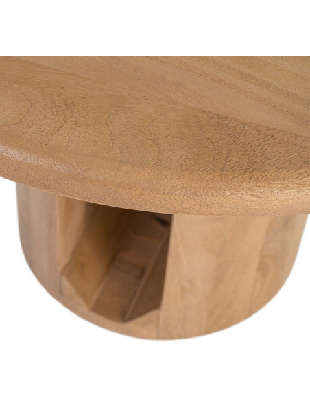 Table basse ronde Oréa Ø60 cm en bois de manguier naturel