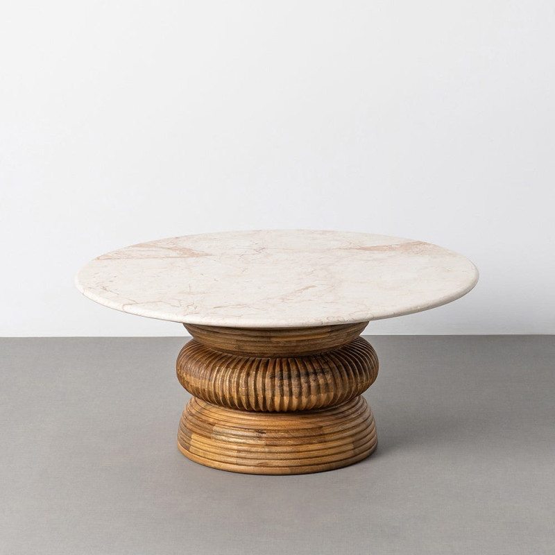 Table basse ronde Ø80 cm marbre beige...