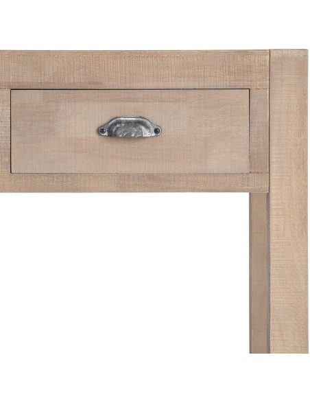Console Maison de campagne chic Rectangulaire 3 tiroirs 1 étagère 135 cm Bois de pin Naturel Cottage
