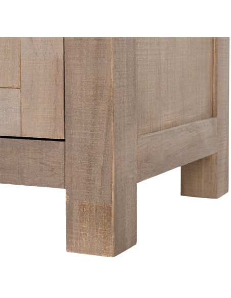 Buffet Maison de campagne chic Bas 3 portes 3 tiroirs 140 cm Bois de pin Naturel Cottage