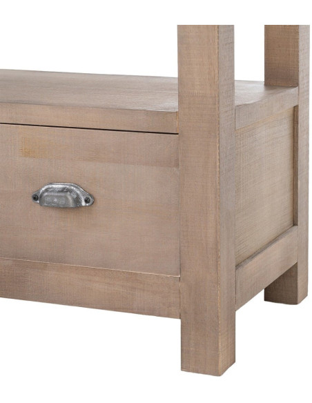 Étagère Bibliothèque Maison de campagne chic 1 tiroir 5 niveaux Bois de pin Naturel Cottage