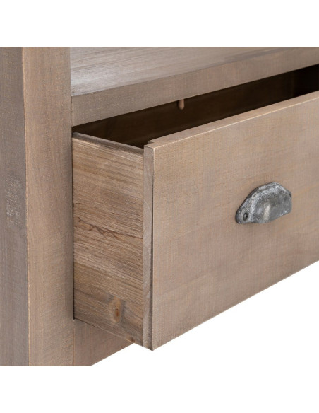 Étagère Bibliothèque Maison de campagne chic 1 tiroir 5 niveaux Bois de pin Naturel Cottage