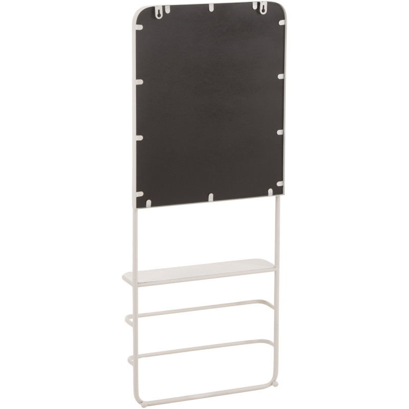 Porte serviettes Mural Diplo 1 étagère avec Miroir en Métal Blanc Verre - 2