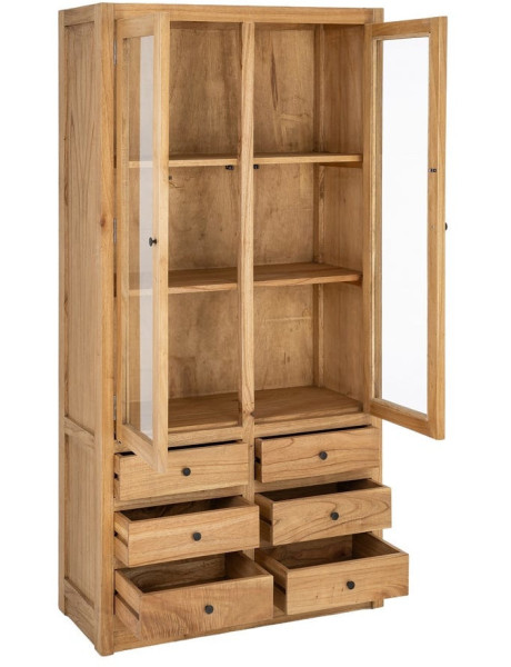 VITRINA NATURAL MADERA MINDI SALÓN 90 X 40 X 180 CM 
