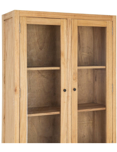 VITRINA NATURAL MADERA MINDI SALÓN 90 X 40 X 180 CM 