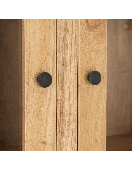 VITRINA NATURAL MADERA MINDI SALÓN 90 X 40 X 180 CM 