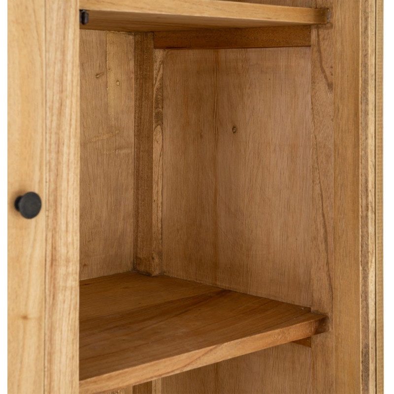 VITRINA NATURAL MADERA MINDI SALÓN 90 X 40 X 180 CM 