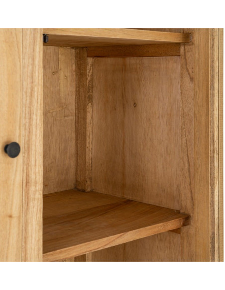 VITRINA NATURAL MADERA MINDI SALÓN 90 X 40 X 180 CM 
