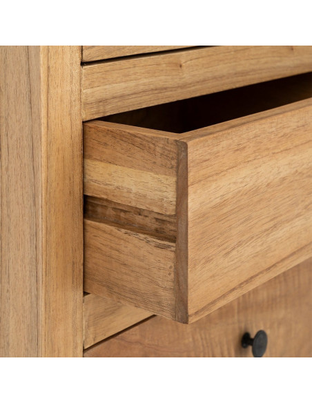 VITRINA NATURAL MADERA MINDI SALÓN 90 X 40 X 180 CM 