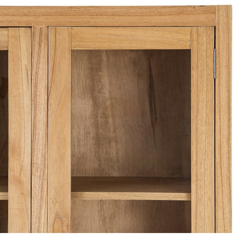 VITRINA NATURAL MADERA MINDI SALÓN 90 X 40 X 180 CM 