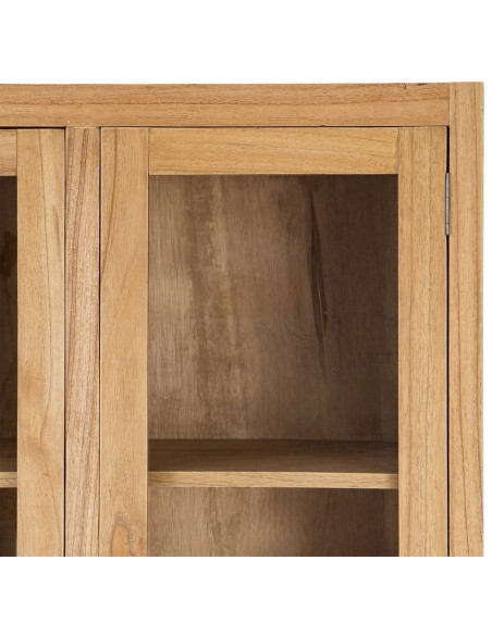 VITRINA NATURAL MADERA MINDI SALÓN 90 X 40 X 180 CM 