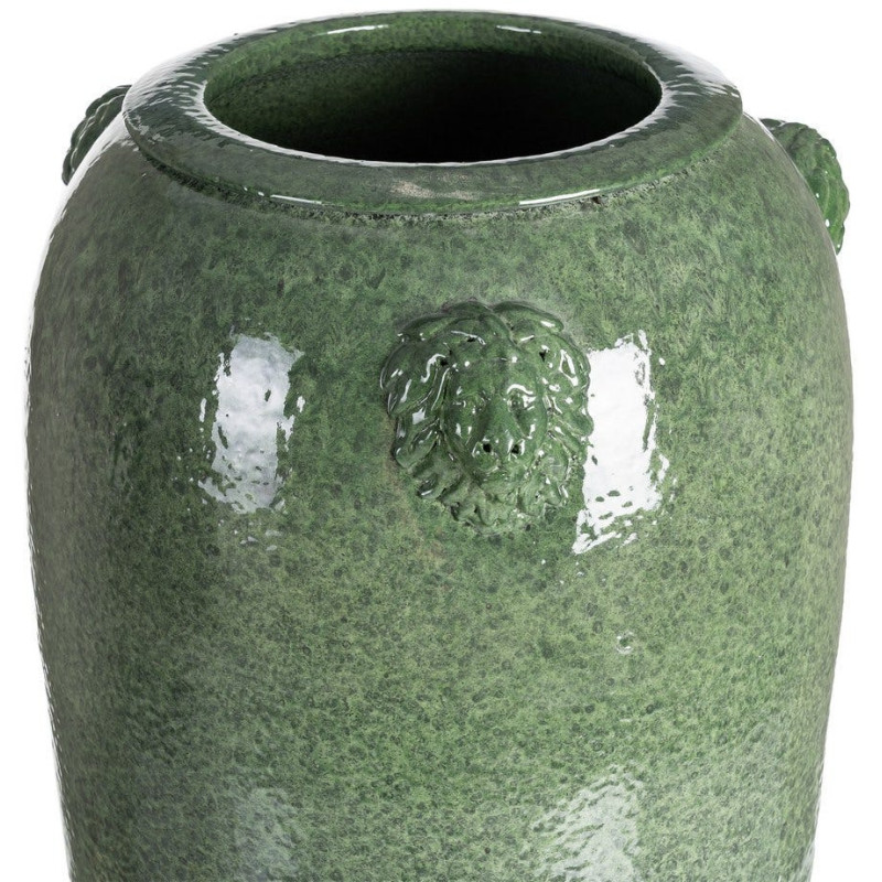 Grand Vase XXl moderne chic Lion Amphore H 80 cm Céramique Vert Léonno 