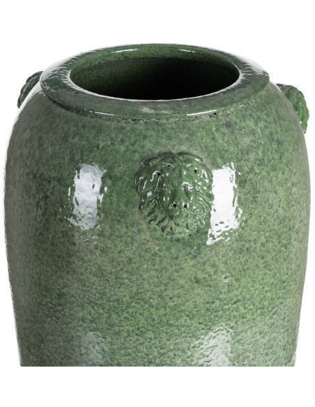Grand Vase XXl moderne chic Lion Amphore H 80 cm Céramique Vert Léonno 