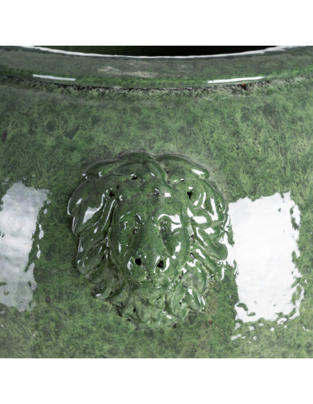 Grand Vase XXl moderne chic Lion Amphore H 80 cm Céramique Vert Léonno 