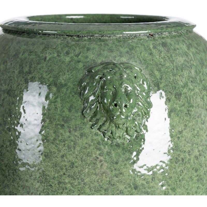 Grand Vase XXl moderne chic Lion Amphore H 80 cm Céramique Vert Léonno 