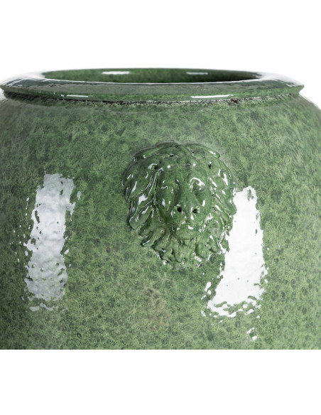 Grand Vase XXl moderne chic Lion Amphore H 80 cm Céramique Vert Léonno 
