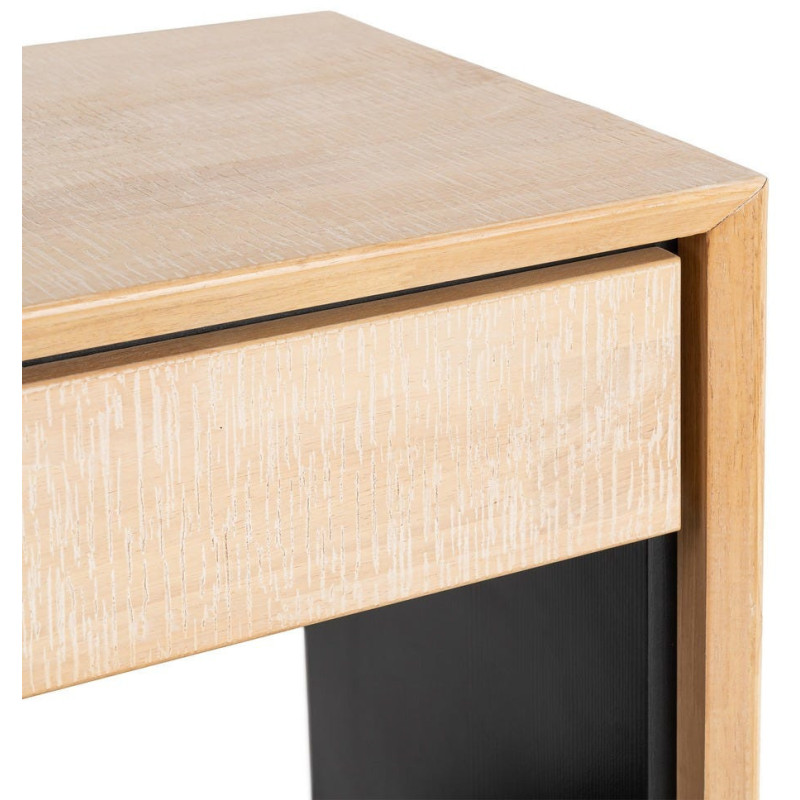 MESITA NATURAL-NEGRO MADERA-METAL 50 X 40 X 70,50 CM 