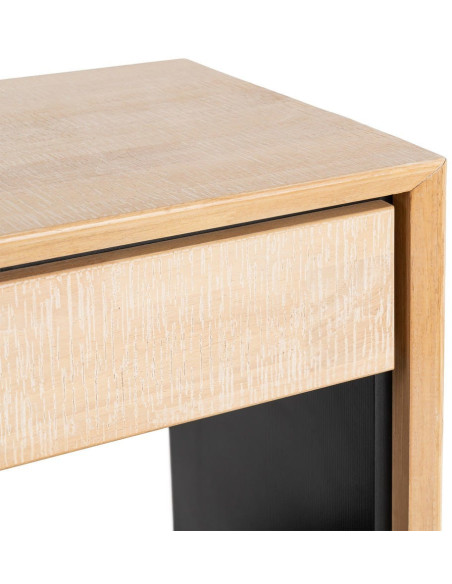 MESITA NATURAL-NEGRO MADERA-METAL 50 X 40 X 70,50 CM 