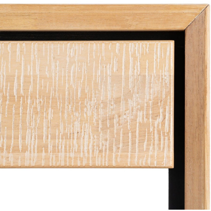 MESITA NATURAL-NEGRO MADERA-METAL 50 X 40 X 70,50 CM 