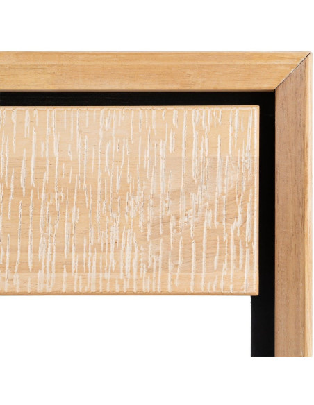 MESITA NATURAL-NEGRO MADERA-METAL 50 X 40 X 70,50 CM 