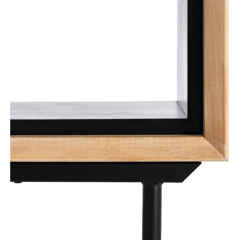 MESITA NATURAL-NEGRO MADERA-METAL 50 X 40 X 70,50 CM 