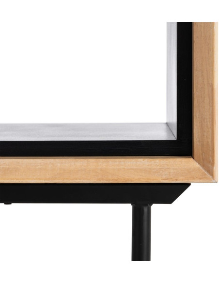 MESITA NATURAL-NEGRO MADERA-METAL 50 X 40 X 70,50 CM 