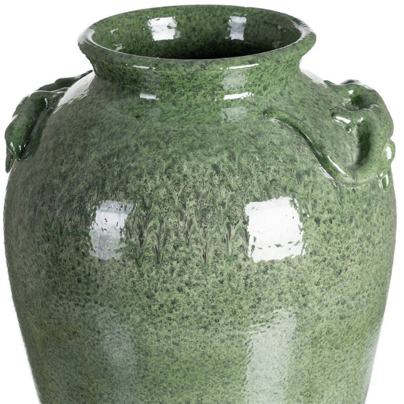 Grand Vase moderne Lézard Amphore H 60 cm Céramique Vert Lagarto 