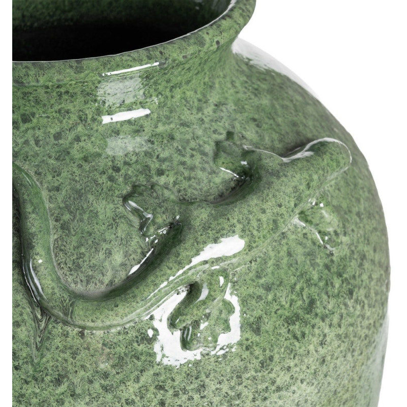 Grand Vase moderne Lézard Amphore H 60 cm Céramique Vert Lagarto 